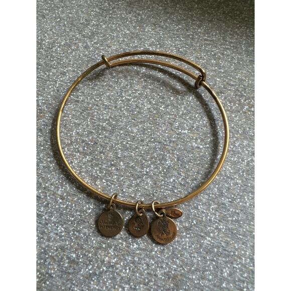 Alex & Ani Bronze Charm Bracelet, Energy Made W Love Recycle W Energy Technology - Picture 1 of 4